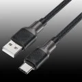 Acefast - Кабел за данни (C10-04) - Бързо зареждане, USB към Type-C, 3A, 25 000 огъвания, Издръжлив силикон, 1.2 м - Черен
