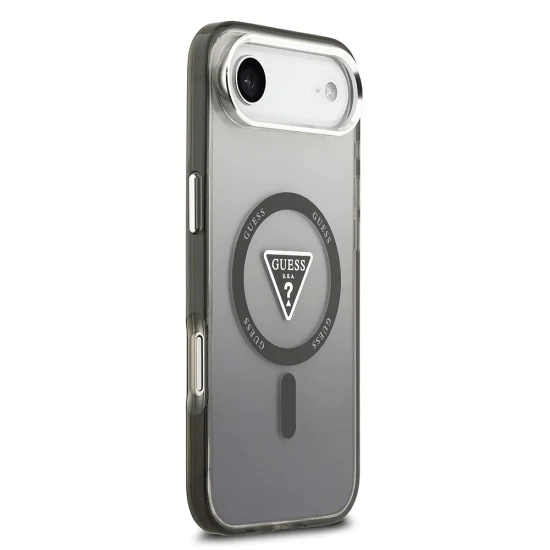 Калъф за iPhone 17 Air – с MagSafe – Guess (GUHMP17MHGTMLCGK) IML Gradient Triangle Logo – Черен