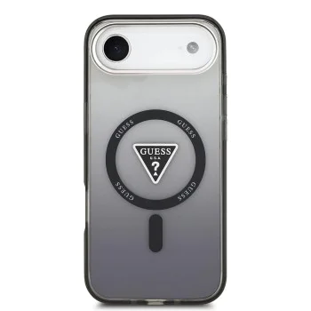 Калъф за iPhone 17 Air – с MagSafe – Guess (GUHMP17MHGTMLCGK) IML Gradient Triangle Logo – Черен