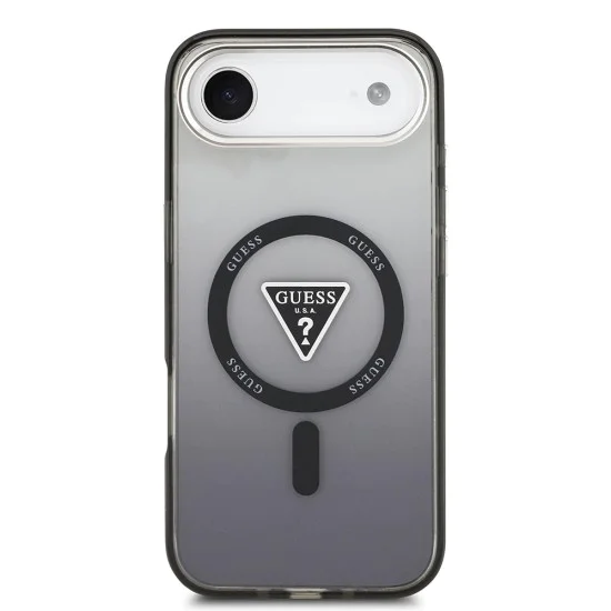 Калъф за iPhone 17 Air – с MagSafe – Guess (GUHMP17MHGTMLCGK) IML Gradient Triangle Logo – Черен