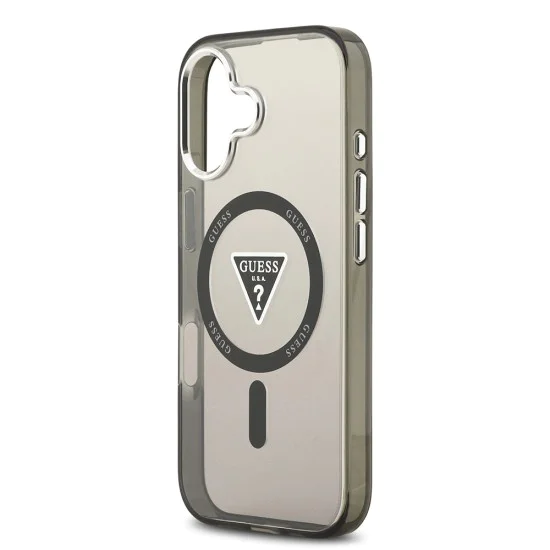 Калъф за iPhone 17 – с MagSafe – Guess (GUHMP17SHGTMLCGK) IML Gradient Triangle Logo – Черен