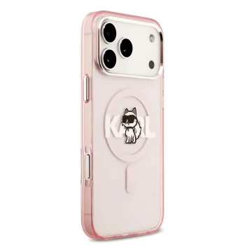 Калъф за iPhone 17 Pro Max – с MagSafe – Karl Lagerfeld (KLHMP17XHGCHGKBP) IML Choupette Sketch Logo – Розов