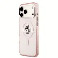 Калъф за iPhone 17 Pro – с MagSafe – Karl Lagerfeld (KLHMP17LHGCHGKBP) IML Choupette Sketch Logo – Розов
