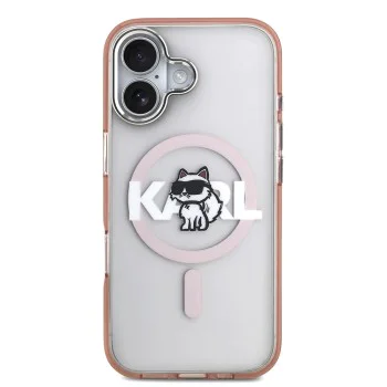 Калъф за iPhone 17 – с MagSafe – Karl Lagerfeld (KLHMP17SHGCHGKBP) IML Choupette Sketch Logo – Розов