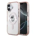 Калъф за iPhone 17 – с MagSafe – Karl Lagerfeld (KLHMP17SHGCHGKBP) IML Choupette Sketch Logo – Розов