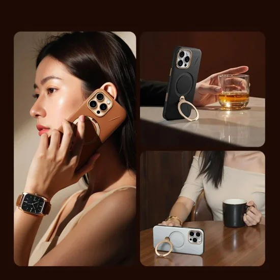 Калъф за iPhone 17 Pro - Torras - QPRO Leather Series - Черен