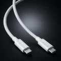 Acefast - Кабел за данни (C18-03) - Type-C към Type-C, бързо зареждане, 60W, 3A, устойчив на огъване, найлонова оплетка, 1.2 м - бял