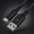 Acefast - Кабел за данни (C17-04) - USB към Type-C, бързо зареждане, 3A, устойчив на огъване, мек силикон, 1.2 м - черен