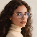 Очила с филтър за синя светлина – Techsuit Reflex PC (2260) – Дамски, oversized, TR90 + метал – Черни/Златни