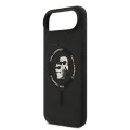Калъф за iPhone 17 Air - Karl Lagerfeld - Силиконов пръстен MagSafe (KLHMP17MSCMKCRHK) - Черен