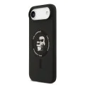 Калъф за iPhone 17 Air - Karl Lagerfeld - Силиконов пръстен MagSafe (KLHMP17MSCMKCRHK) - Черен