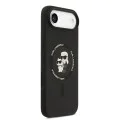 Калъф за iPhone 17 Air - Karl Lagerfeld - Силиконов пръстен MagSafe (KLHMP17MSCMKCRHK) - Черен