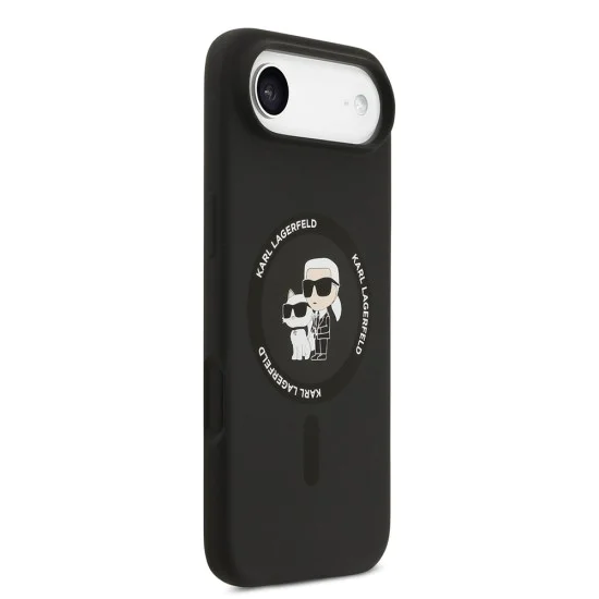 Калъф за iPhone 17 Air - Karl Lagerfeld - Силиконов пръстен MagSafe (KLHMP17MSCMKCRHK) - Черен