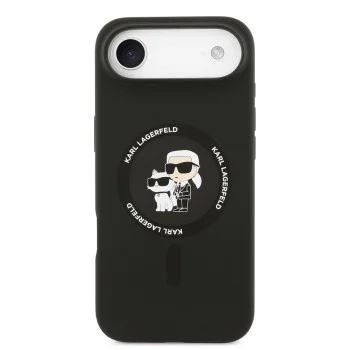 Калъф за iPhone 17 Air - Karl Lagerfeld - Силиконов пръстен MagSafe (KLHMP17MSCMKCRHK) - Черен