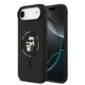 Калъф за iPhone 17 Air - Karl Lagerfeld - Силиконов пръстен MagSafe (KLHMP17MSCMKCRHK) - Черен