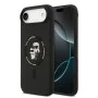 Калъф за iPhone 17 Air - Karl Lagerfeld - Силиконов пръстен MagSafe (KLHMP17MSCMKCRHK) - Черен