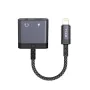 Аудио адаптер Lito (LA04L) - Lightning към Jack 3.5mm + Type-C, Поддръжка на разговори, Бързо зареждане, 60W - Черен
