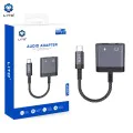 Аудио адаптер Lito (LA04T) - Type-C към Jack 3.5mm + Type-C, Поддръжка на разговори, Бързо зареждане, 60W - Черен