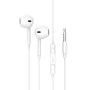 Жични слушалки – Lito (LF01A) – Jack 3.5mm, стерео, Half In-Ear, HD микрофон, 1.2m – Бели