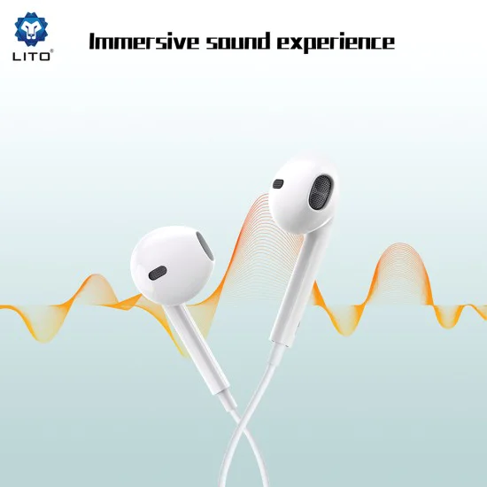 Жични слушалки – Lito (LF01A) – Jack 3.5mm, стерео, Half In-Ear, HD микрофон, 1.2m – Бели