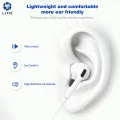 Жични слушалки – Lito (LF03) – Jack 3.5mm + Type-C, стерео, Half In-Ear, HD микрофон, 1.2m – Бели