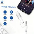 Жични слушалки – Lito (LF03) – Jack 3.5mm + Type-C, стерео, Half In-Ear, HD микрофон, 1.2m – Бели