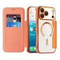 Калъф за iPhone 17 Pro Max - Techsuit - SmartMag Book Case - Оранжев