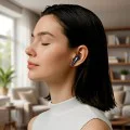 Acefast - Безжични слушалки (W3) - Bluetooth V5.4, Активно намаляване на шума, 4 микрофона, ANC + ENC, IPX4, 350mAh - Каки
