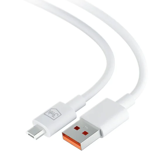 3mk - Кабел за данни Hyper - USB-A към Micro-USB, 5V, 2.4A, 1.2 м - Бял