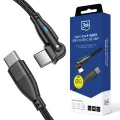 Кабел за данни / зареждане – 3mk Hyper N-Series – Type-C към Type-C, Fast Charge, гъвкав 180°, 60W, 20V/3A, 2m – Черен