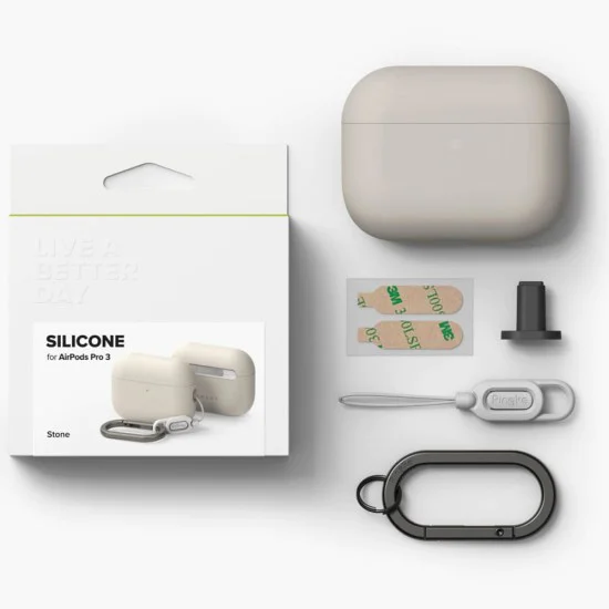 Калъф за Apple AirPods Pro 3 - Ringke - Силиконов - Каменно Бежов