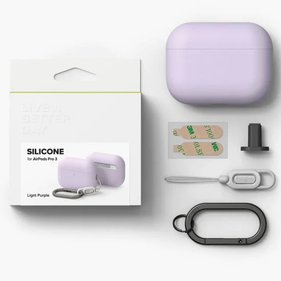 Калъф за Apple AirPods Pro 3 - Ringke - Силиконов - Светло лилав