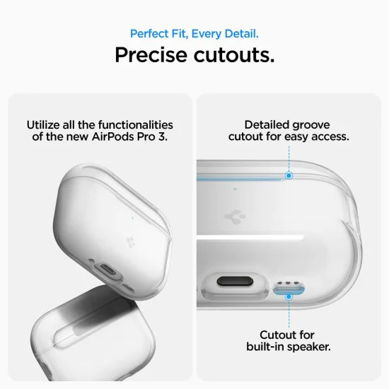 Калъф за Apple AirPods Pro 3 – Spigen Liquid Crystal – Кристално прозрачен