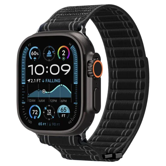 Каишка Spigen WBF0 – Apple Watch 44/45/46/49mm – Черна