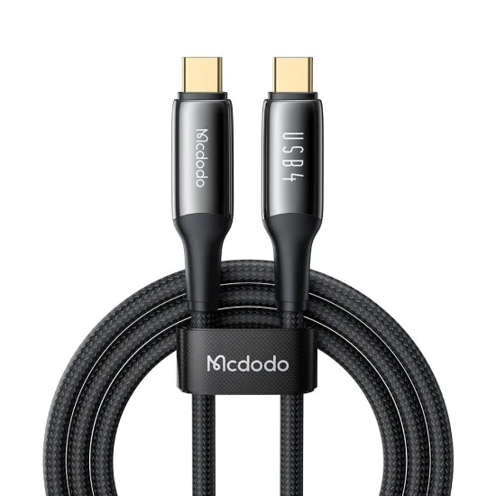 Кабел за данни – Mcdodo (CA-2990) – Type-C → Type-C, 240W, Thunderbolt 3, 40Gb/s, 8K Ultra HD, 1.2m – Черен
