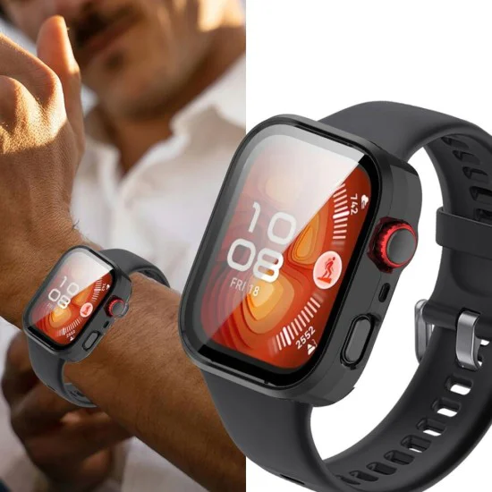 Протектор за Huawei Watch Fit 4 - Techsuit - Defense360 Pro + Протектор за екран - Черен