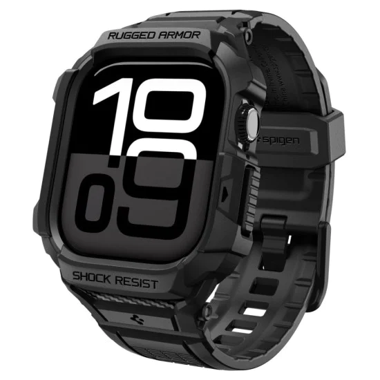 Калъф за Apple Watch 10 / Watch 11 42mm – Spigen Rugged Armor Pro V2 – Матово черен