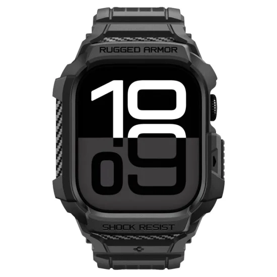 Калъф за Apple Watch 10 / Watch 11 42mm – Spigen Rugged Armor Pro V2 – Матово черен