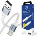 Кабел за данни / зареждане – 3mk Hyper N-Series – USB към Lightning, 12W, 5V/2.4A, 2m – Бял