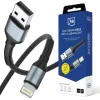 Кабел за данни / зареждане – 3mk Hyper N-Series – USB към Lightning, 12W, 5V/2.4A, 1m – Черен