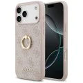 Калъф за iPhone 17 Pro Max - Guess - Hardcase 4G с пръстен-стойка (GUHCP17X4GMRPI) - Розов