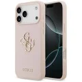 Калъф за iPhone 17 Pro - Guess - Hardcase 4G Grained Big and Classic Logo (GUHCP17LPGT4MBP) - Розов