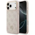 Калъф за iPhone 17 Pro Max - Guess - Hardcase 4G Strass Logo MagSafe (GUHMP17XP4GRMDEP) - Розов