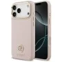 Калъф за iPhone 17 Pro - Guess - Grained Strass Logo MagSafe (GUHMP17LPGCRMDEP) - Розов