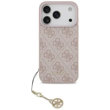 Калъф за iPhone 17 Pro - Guess - Hardcase 4G Charm Cradle MagSafe (GUHMP17LGF4GCP) - Розов