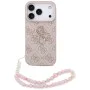 Калъф за iPhone 17 Pro - Guess - Hardcase 4G Classic Logo с каишка (GUHCP17LP4GMGSP) - Розов