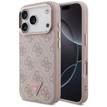 Калъф за iPhone 17 Pro - Guess - Hardcase 4G Triangle Logo MagSafe (GUHMP17LP4GTDGMP) - Розов