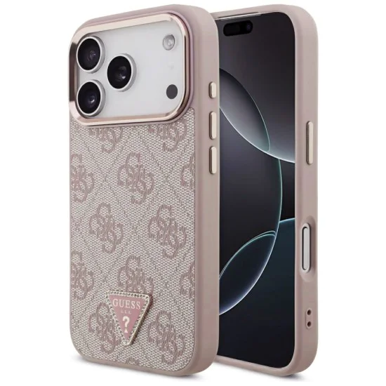 Калъф за iPhone 17 Pro - Guess - Hardcase 4G Triangle Logo MagSafe (GUHMP17LP4GTDGMP) - Розов