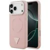 Калъф за iPhone 17 Pro Max - Guess - Твърд калъф с триъгълно лого MagSafe (GUHMP17XPSDTSCMP) - Розов