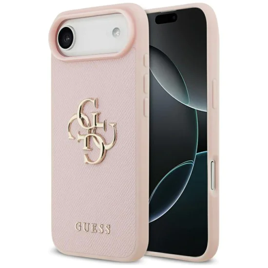 Калъф за iPhone 17 Air - Guess - Hardcase 4G Grained Big and Classic Logo (GUHCP17MPGT4MBP) - Розов